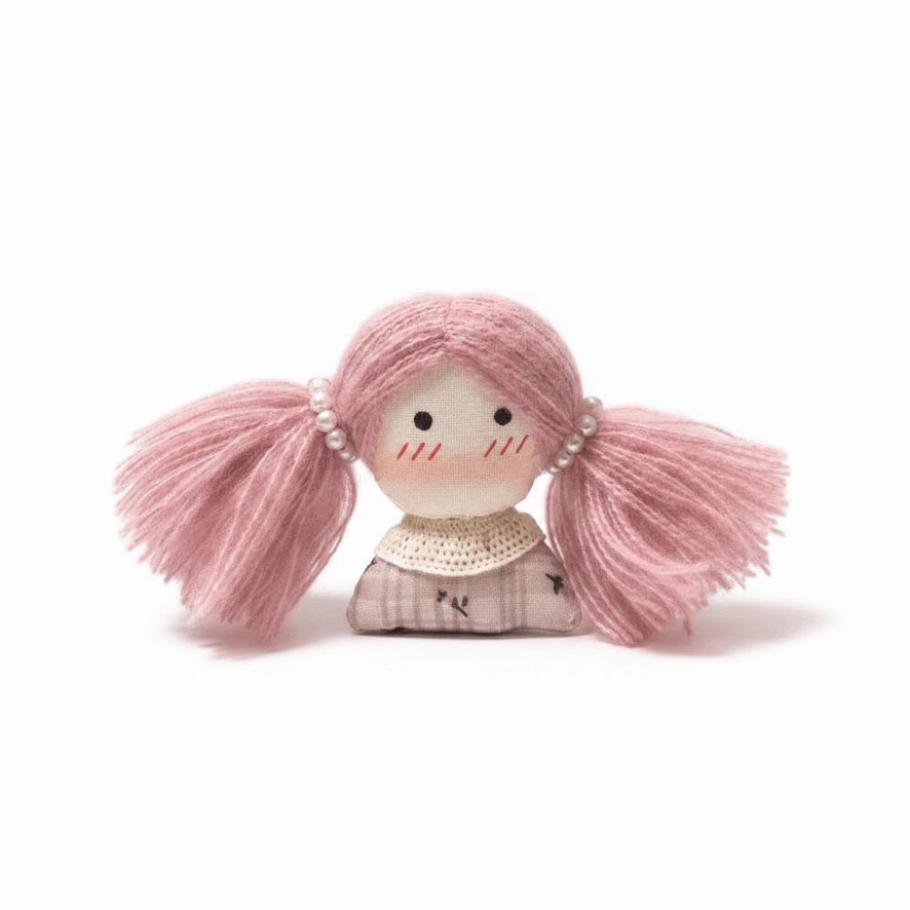 Handmade Braid Girl Doll Fabric Cotton Filled Mini Cartoon Doll Clothing Decoration