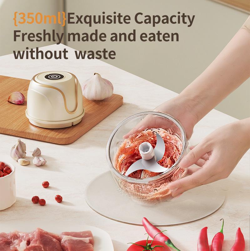 Wireless Mini Electric Meat Grinder & Garlic Masher Blender