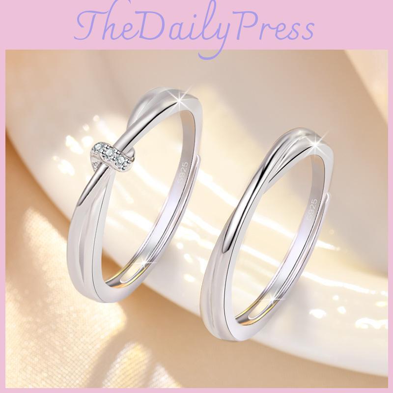 Interwoven Love Couple Rings Unique Design Minimalist Fashion Jewelry