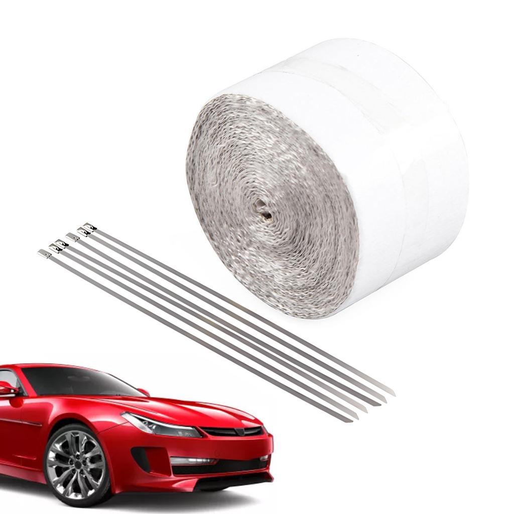 Car Exhaust Pipe Gold Thermal Exhaust Tape Heat-Resistant Golden Aluminum Foil Tape Turbo Heat Exhaust Thermal Wrap Tape