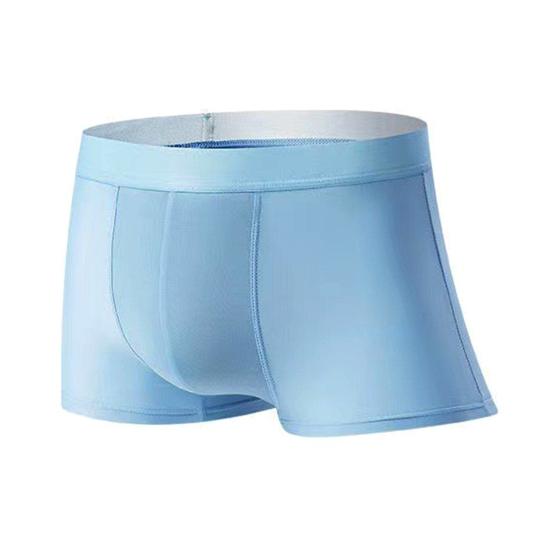 Men Boxer Underwear Mid-rise Wide Elastic Waistband Slim Fit Shorts Briefs Solid Color