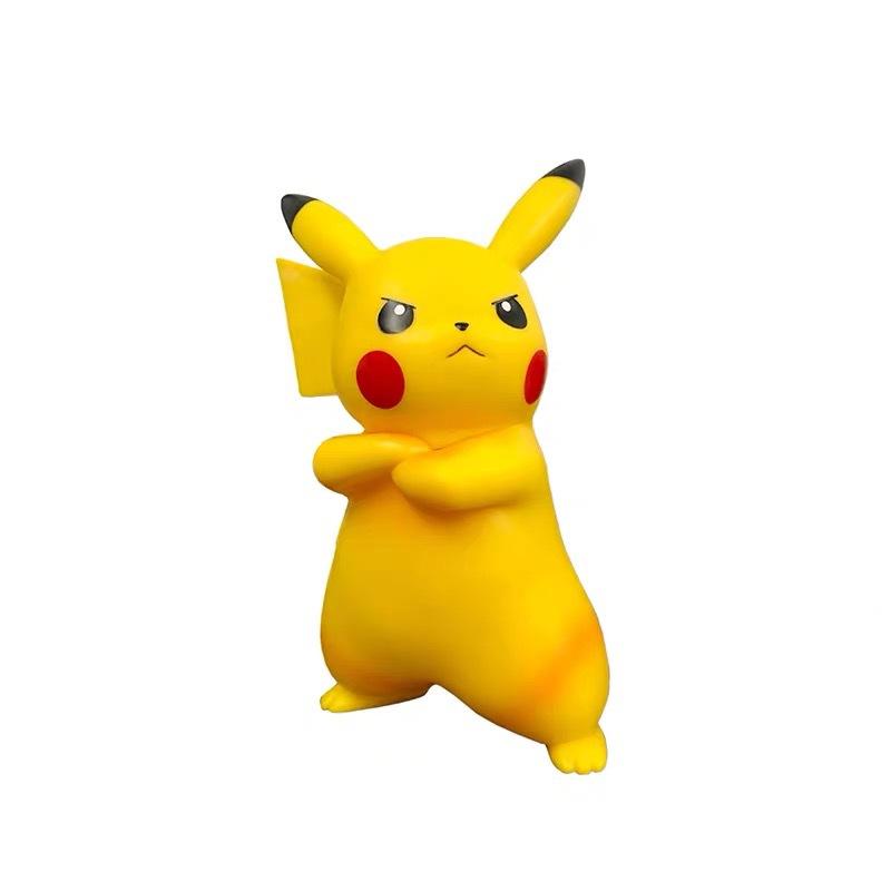 18cm Anime Pokemon Kawaii Figurine Angry Pikachu Action Figure Toys Pikachu Car Decor Collection Model Birthday Gifts