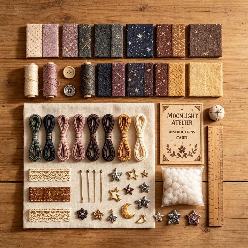 Miniatur Stofffiguren Szene Nähset für Regal-Auslage, DIY Handmontage-Projekt mit Tischakzent und Geschenk-Attraktivität