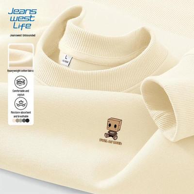 Jeanswest LIFE Unisex Schweres Locker Geschnittenes Rundhals-Pullover-Sweatshirt