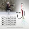Set of 20 Fishing Assist Jigs with Barbed Hooks, Suitable for Slow Jigging And Fishing, Available in Four Sizes (9, 11, 13, 15).