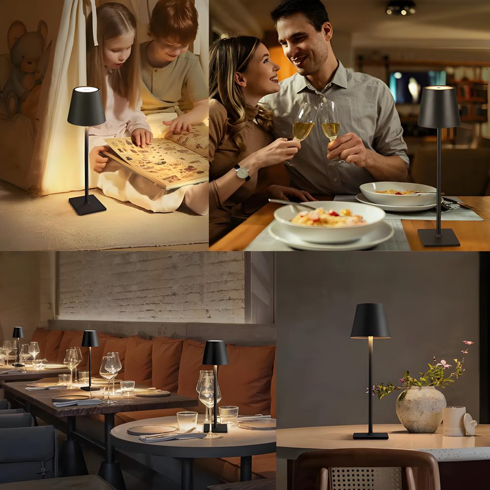 Hotel Cordless Usb Rechargeable Table Lamp Poldina Waterproof Touch Switch Table Lamps for Bedroom Hotel Living Room Restaurant