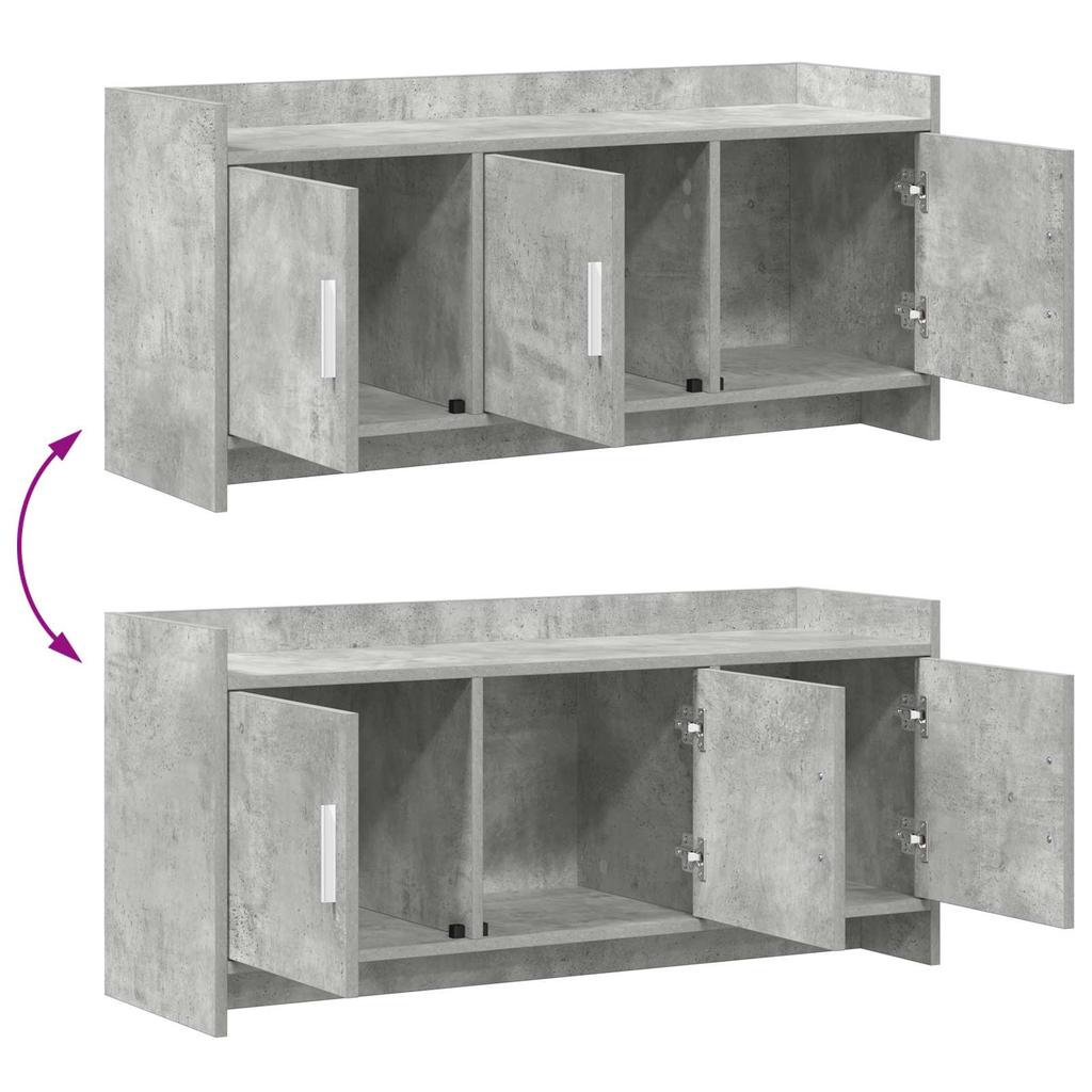 TV Cabinet 102 x 33 x 47 cm Concrete Grey Particleboard