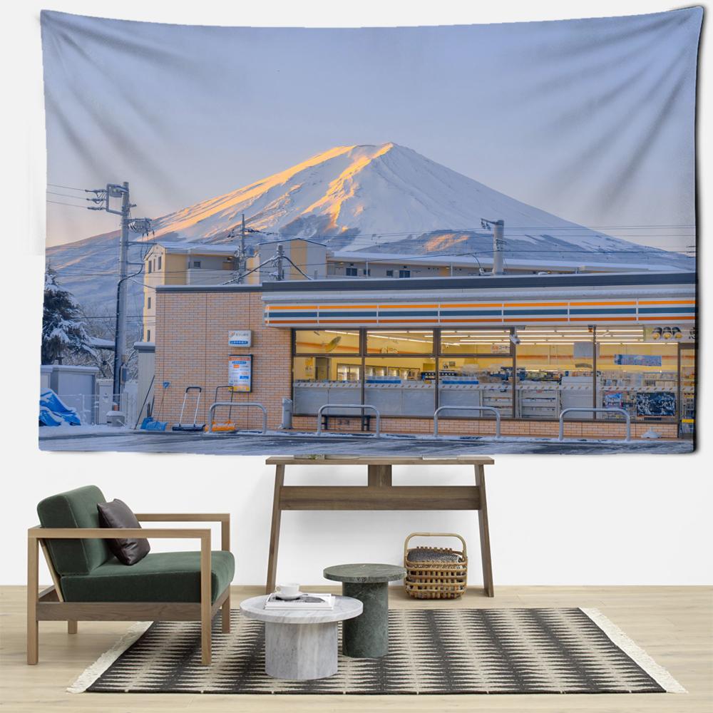 Снежная Гора Архитектура Гобелен Настенный Простой Художественный Пейзаж Богемный Стиль — фото 6