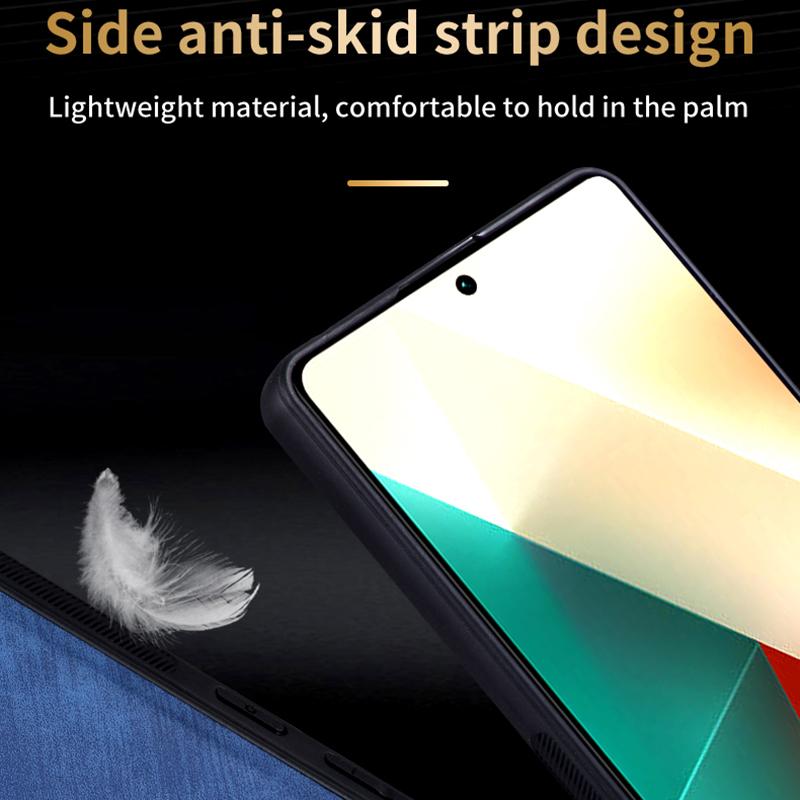 AZNS For Xiaomi Redmi Note 13 Pro 5G/Poco X6 5G Phone Case PU Leather Coated TPU Anti-fall Cover