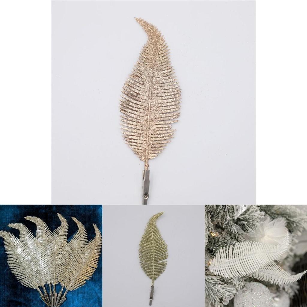 Elegant Clip On Feather Glitter Baubles For Stunning Christmas Tree Decor