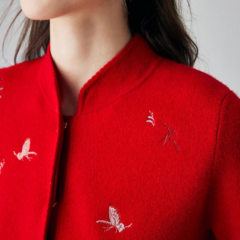 PALUOPO Women's Embroidered Cashmere Cardigan