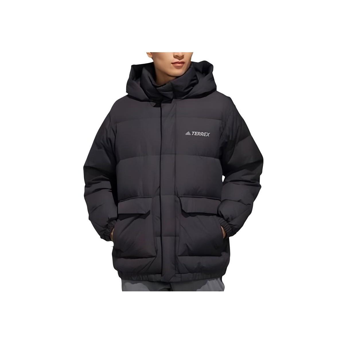 

Adidas Terrex Minimalist Letter Comfortable Warm Hooded Jacket Men Jacket Black FJ9231 M