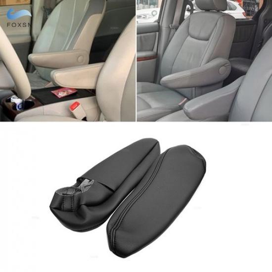 BLACK Front Seat Armrest Handle Leather Cover Trim For Toyota Sienna 2005-2010