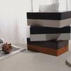 Modern Minimalist Wooden Tissue Box With Leather Accent Magnetic Lid Home Hotel Bathroom Decor