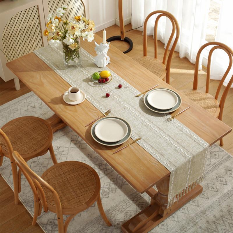 Nový! Stůl v rustikálním stylu se střapcem 33x183cm/13x72inch pro sváteční párty jídelnu