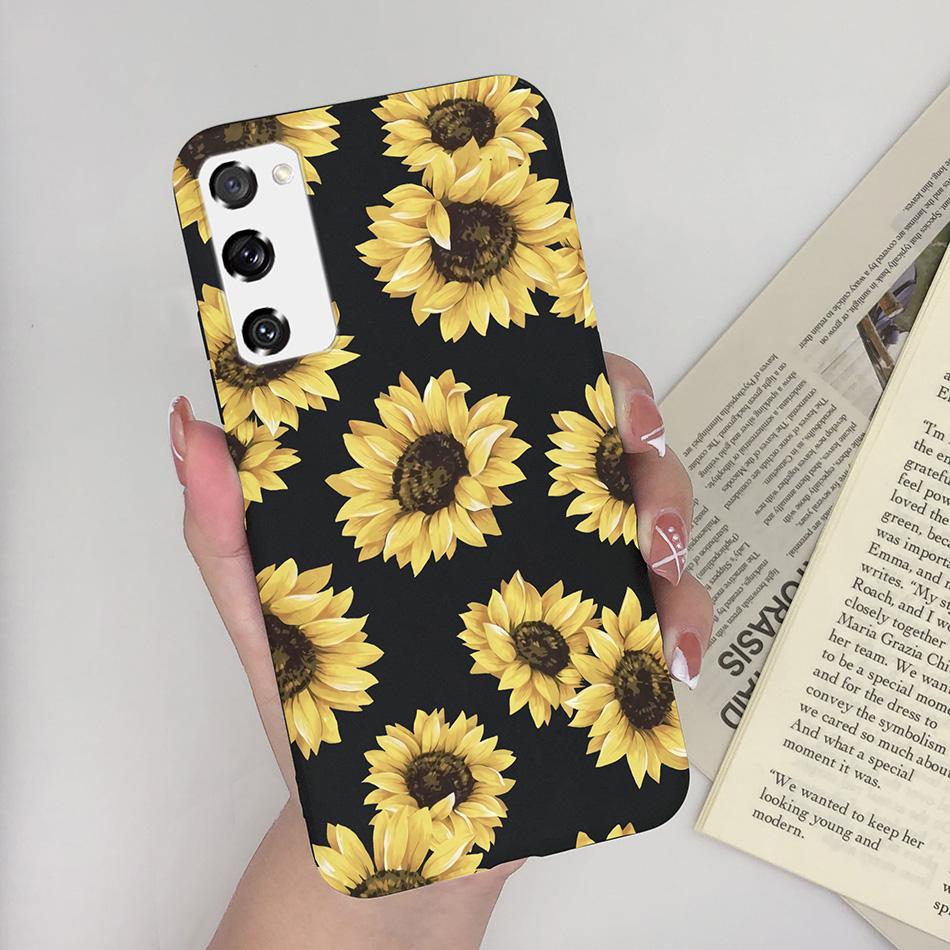 Case for Fundas Samsung Galaxy S20 FE S 20 FE S20FE Case Samsung S20 FE Phone Silicone Flower Cute Soft Back Cover Cases Bumper