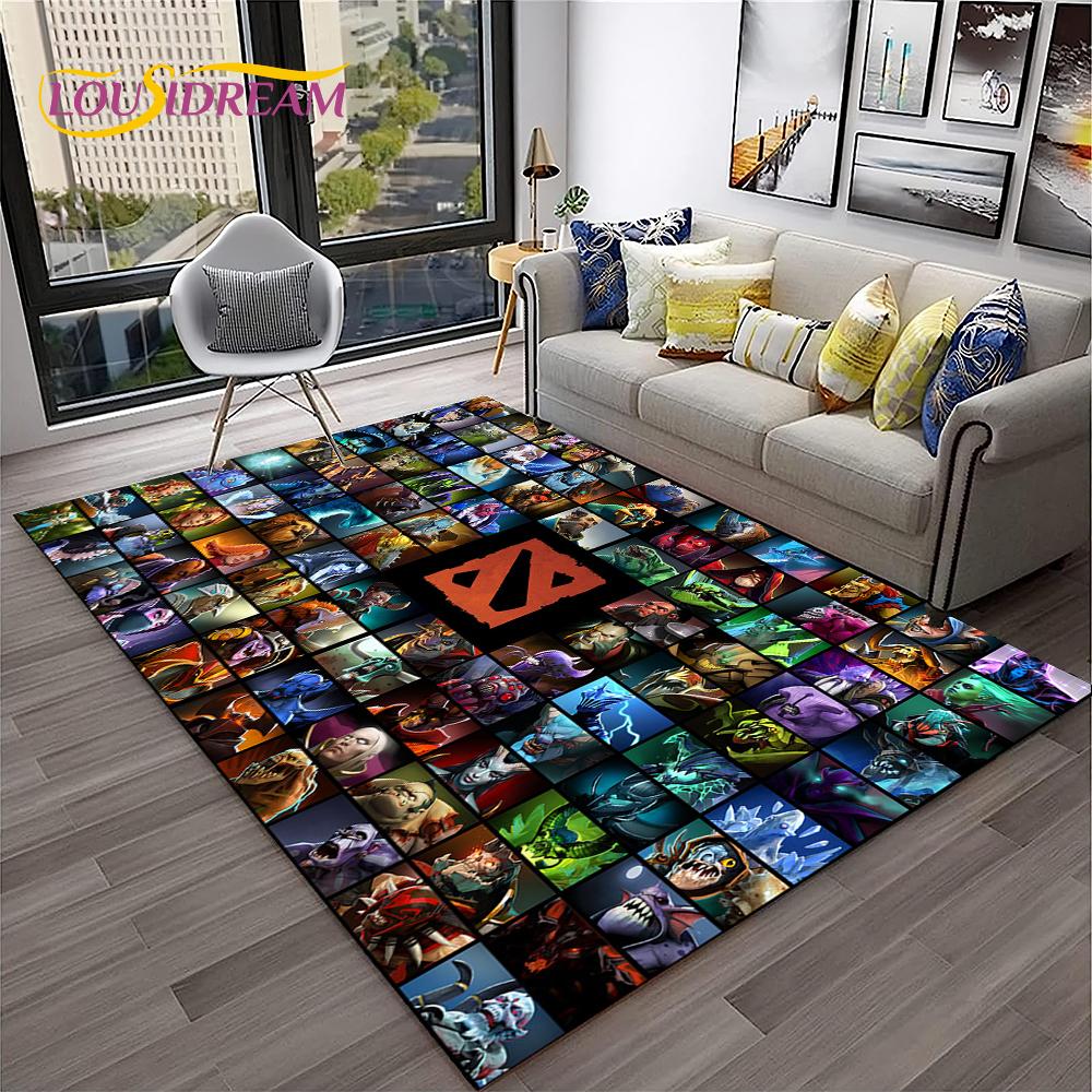 Tappeto HD Classici di Dota2 per Giocatori, Tappeto per Casa Soggiorno Camera da Letto Divano Zerbino Decorazione, Tappeto per Area Giochi Bambini Tappetino Antiscivolo