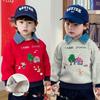 Children's Red Fleece-Lined Winter Pullover Sweatshirt