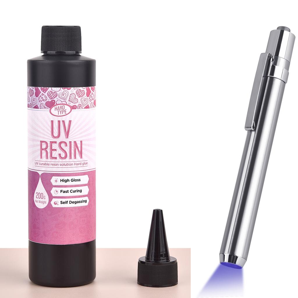 UV Pryskyřičné Lepidlo Rychleschnoucí Čiré Tvrdé Epoxidové Lepidlo pro Výrobu Šperků Lepení Skla, Kovu, Dřeva DIY Řemeslná Dekorace