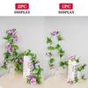 9 Flower Head Artificial Silk Rose Ivy Garland Fake Flower Vine with Green Leaves for Wedding Party Home Decor, DIY Wreath