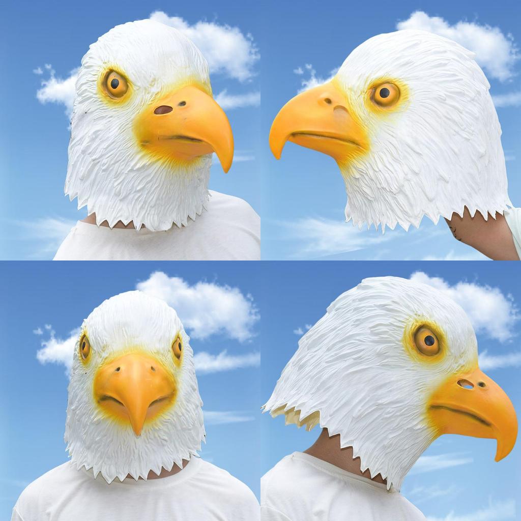 White Eagle Mask Latex Animal Head Mask For Costume Parties And Halloween Celebrations