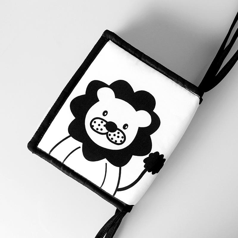 

Черно-белый бампер для детской кроватки: Не рвущаяся, пригодная для жевания тканевая книга для раннего развития