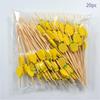 20pcs/set Hawaii Theme Fruit Sticks Flamingo Fruit Disposable Bamboo Sticks Summer Beach Party Supplies Hawaii Birthday Decors