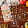 ZABC Die-cut PET Sticker Sheets: Life & Food Theme Happiness Guide Series (4 Sheets Included)