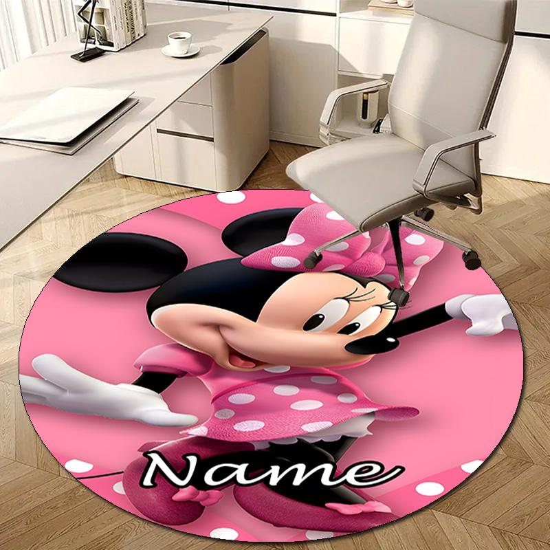 Personalized M-Minnie Round Chair Office Rug - Perfect for Mat, Office Chair & More - Ideal Gift for Birthdays and Holidays