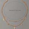 Simple Double Layer Moon Star Pendant Clavicle Necklace For Women