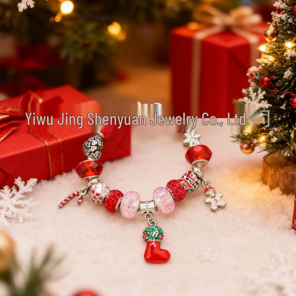 DIY Family Bracelet: Christmas Snowman & Snowflake Rhinestone Bangle Magic Jewelry