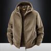 Winter fleece clothes men's and women's autumn and winter new hooded cardigan jacket thickened fleece thermal jacket hooded