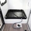 Tragbare Duschwanne 31,5x31,5x3,9 Zoll Faltbare Duschbasis mit Bodenablauf Abnehmbares Ablaufrohr für Zeltcamping Wohnmobil Strand