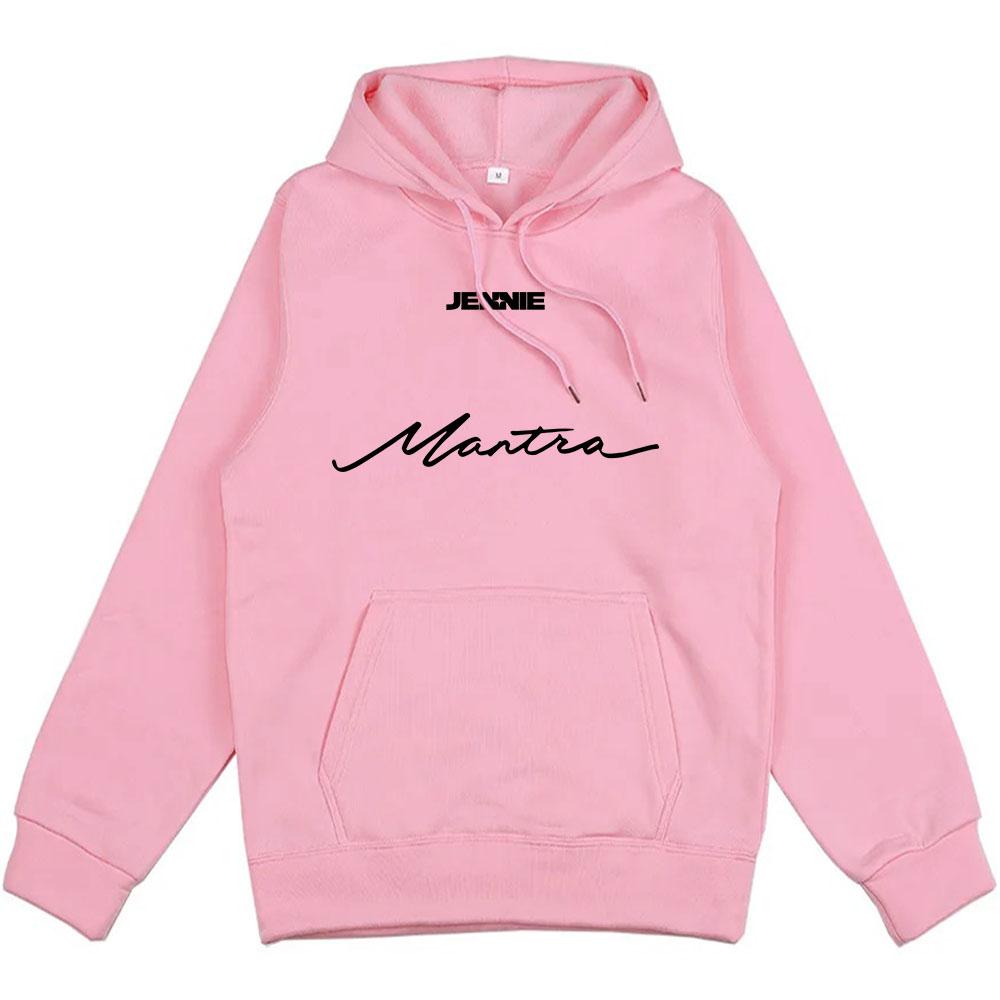 Mantra JENNIE Singer Graphic Hoodies Song Clothes Winter Men Hooded Comfortable Sweatshirts Long Sleeve Unisex Hoodie