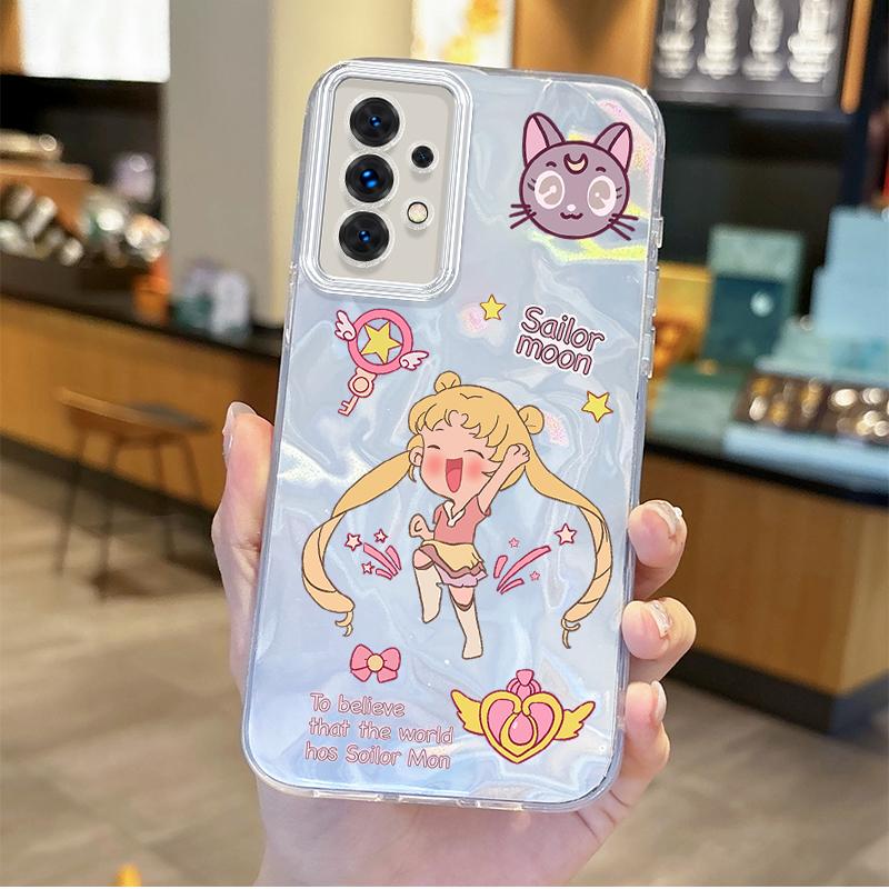 Lovely Sailors Moons Anime Phone Case for Samsung Galaxy S24 S23 S22 S21 Plus Ultra A73 A72 A71 A55 A54 A53 Non-Slip Back Covers