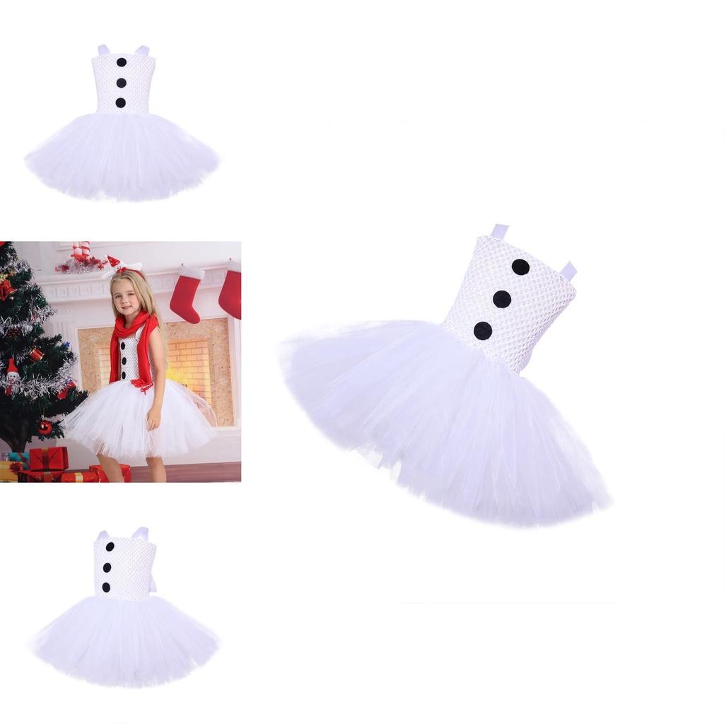 Snow Treasure Princess Girl's Ice And Snow Dance Skirt Christmas Snowman Costume
