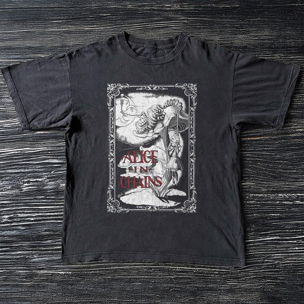 NEW Alice In Chains Alice in Wonderland Black Unisex Rock Band TShirt S5XL Unisex T-Shirt XL