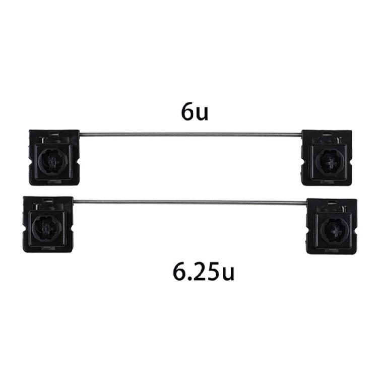 Black Plate Mount Stabilizers 2U 6.25U 6U Quiet Operate and Long Lifespans