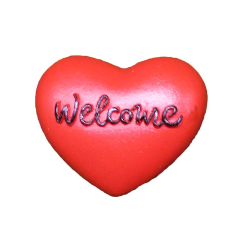 Welcome Garden Resin Ornament With Heart And Maple Leaf For Celebration Gift