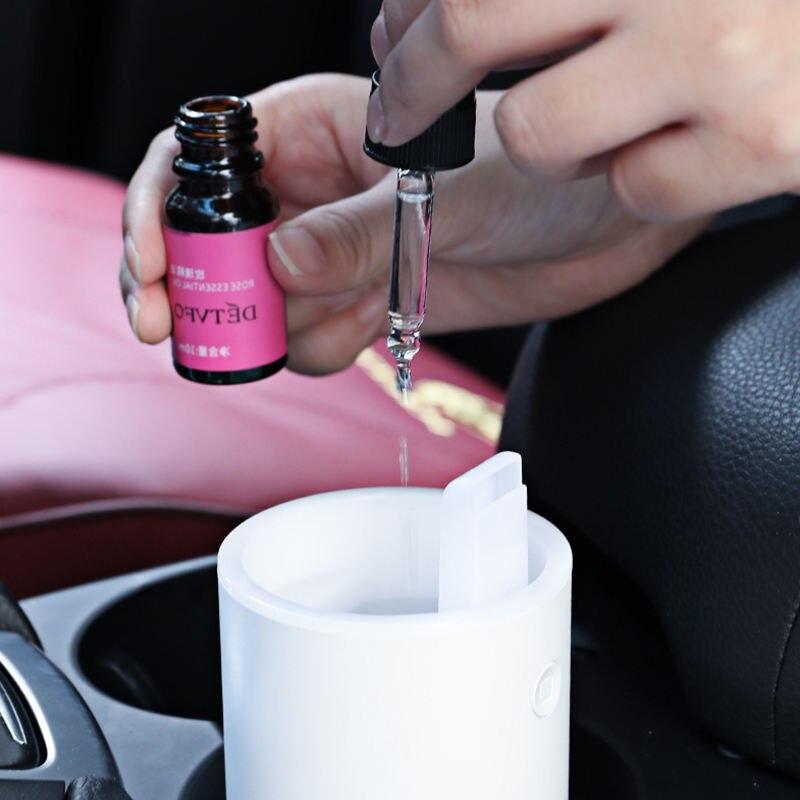 Mini Car Humidifier 80ml 7 Colors LED Ambient Light Ultrasonic USB Electric Aromatherapy Essential Oil Diffuser