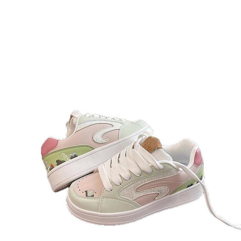 

New Retro and Versatile Couple Shoes, Casual Shoes, and Sports Skateboard Shoes 40 розовый/зелёный