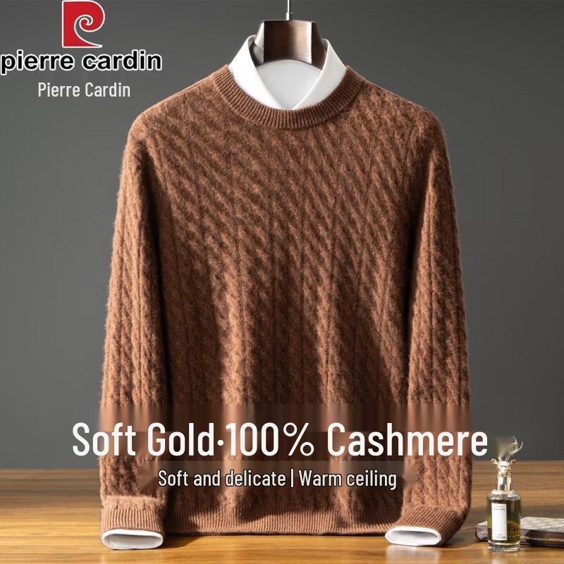 Pierre Cardin 100% Cashmere Men's Crew Neck Pullover Sweater