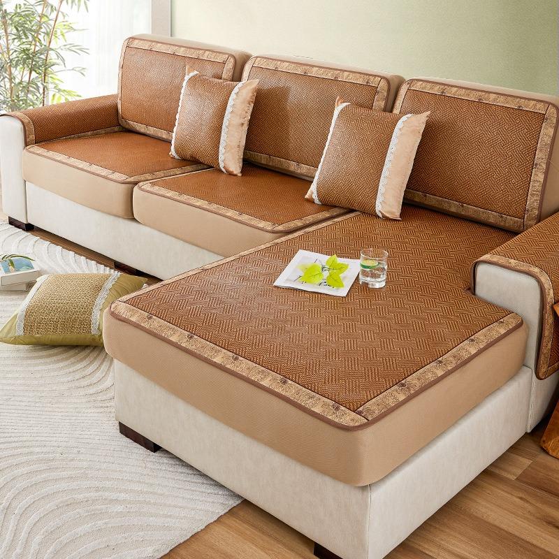 Rattan Mat Sofa Cover Summer Summer Summer Mat All-Inclusive Universal Cover Elastic Universal Dustproof Non-Slip Sofa Cushion...