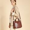First Layer Leather Simple Commuter Tote Bag All-in-one Premium Hand Bill Shoulder Crossbody Bucket Bag for Women