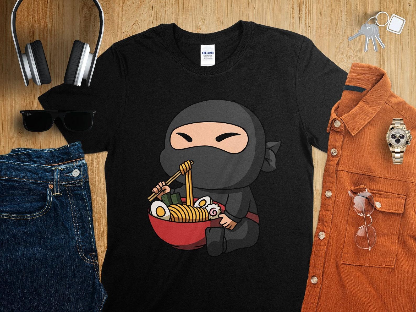 Kawaii Anime Ninja Asian Noodles Japanese Ramen Shirt, Anime Shirt, Ramen T-Shirt, Japan Art 3XL