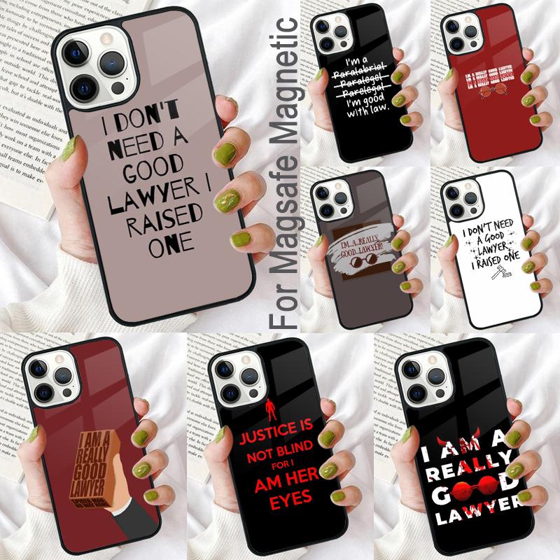 Good Lawyer Soft Phone Case for iPhone 17 Air 16e Pro Max 15 Pro 13 14 Plus 11 12 MagSafe Magnetic Coque