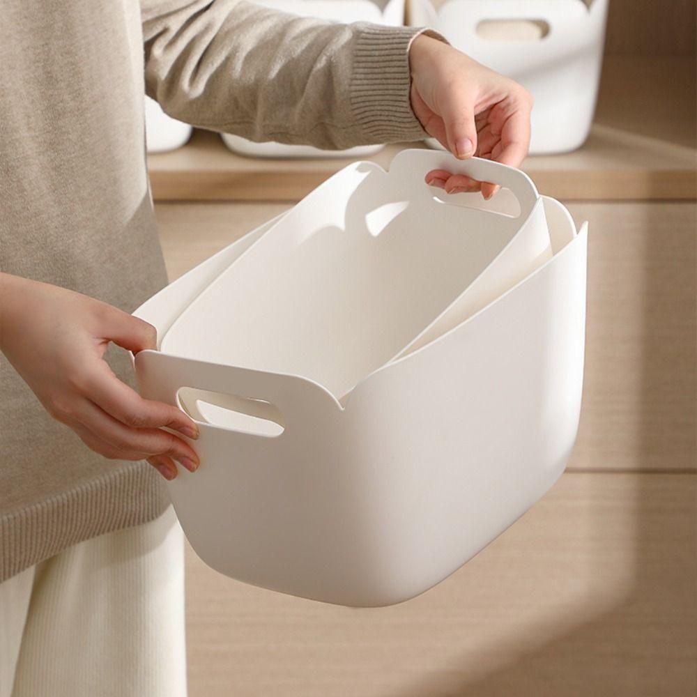 High-capacity Clutter Organizer Box with Handle Sundries Basket  Kitchen Bathroom