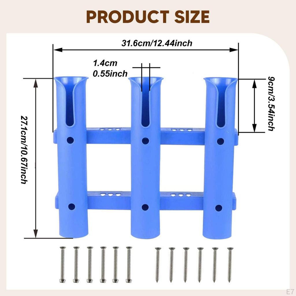 3 Tube Fishing Rod Holder Rack Support Portable Accessory Bracket Poles Rest for Ship