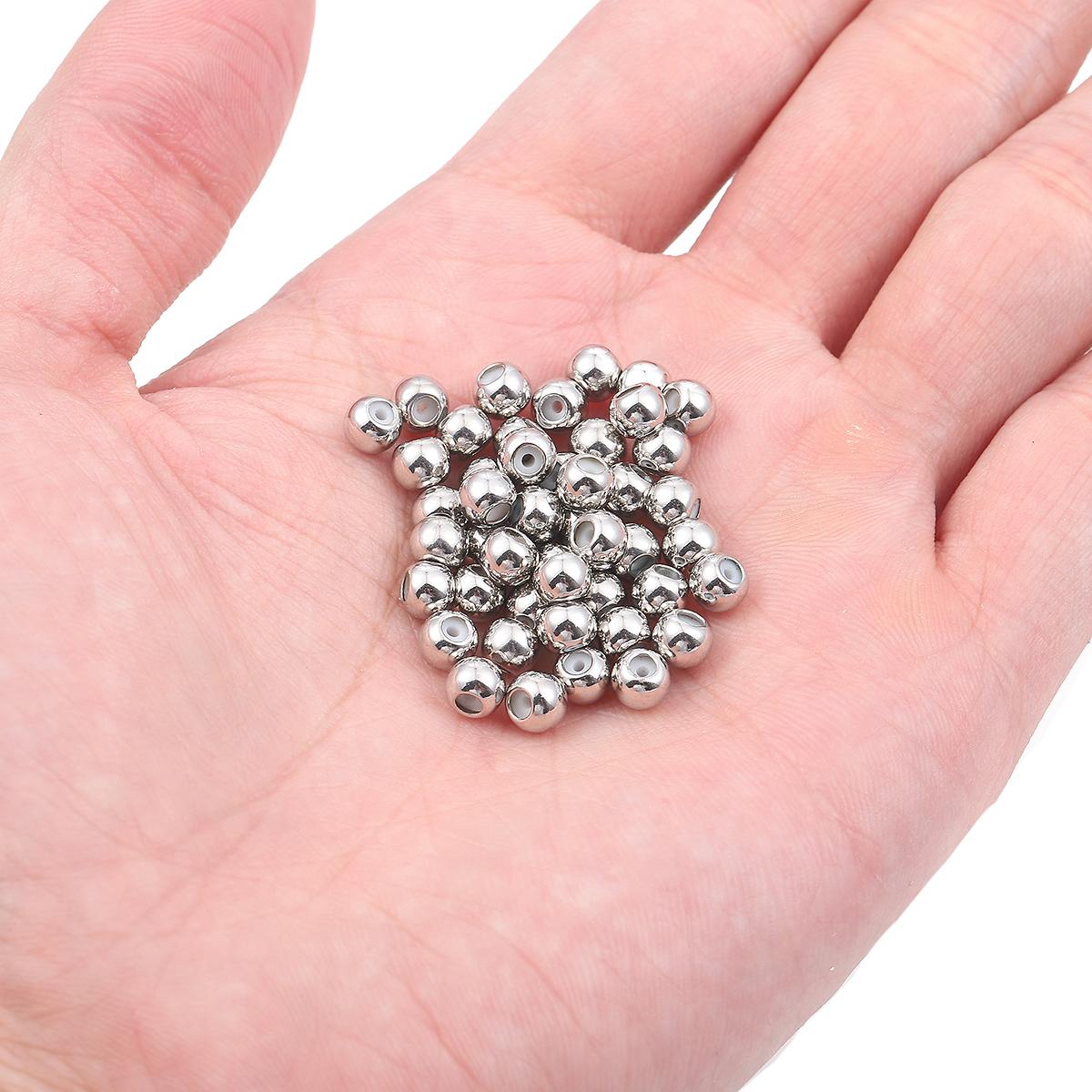 

10 шт., медные шариковые бусины-проставки, пробка 3/4/5/6 мм, металлические круглые свободные бусины для изготовления ювелирных изделий, аксессуары «сделай сам» 5mm серебряный