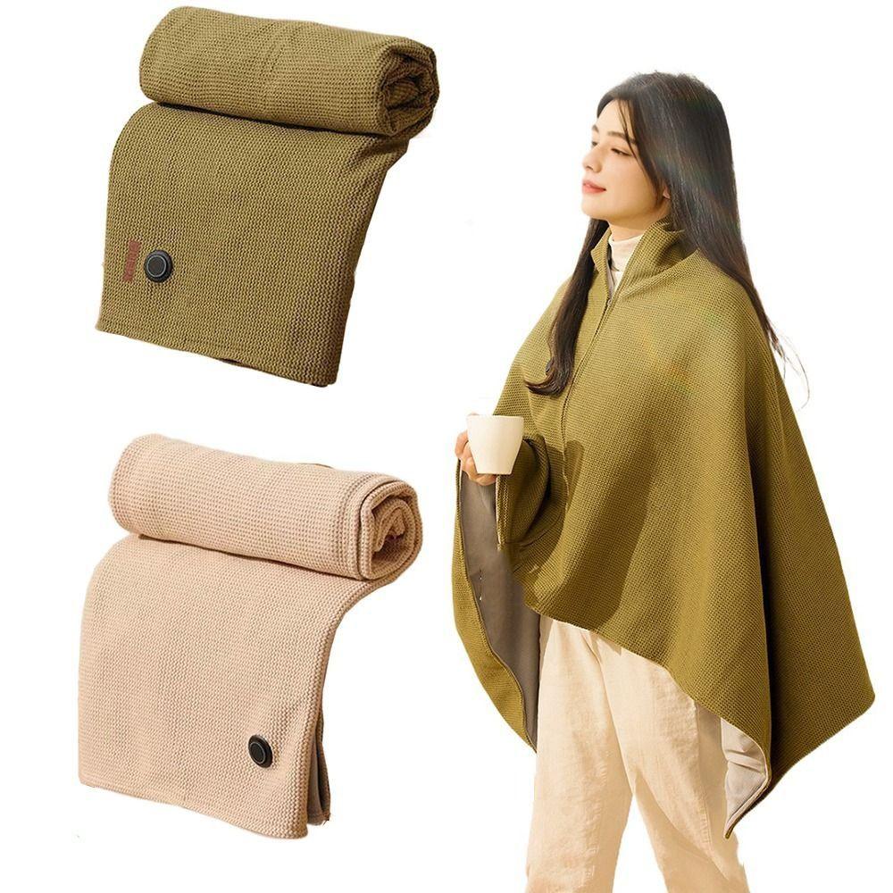 Foldable Electric Warm Body Shawl 3 Modes Heated Throw Blanket Wearable USB Heating Blanket Car